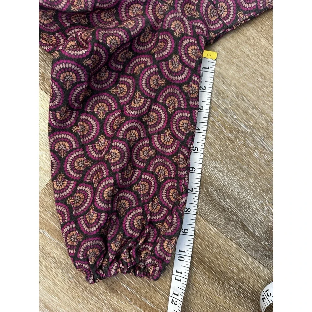 Marine Layer Cotton Button Front Blouse Large Boho Artisan Print - Picture 7 of 7